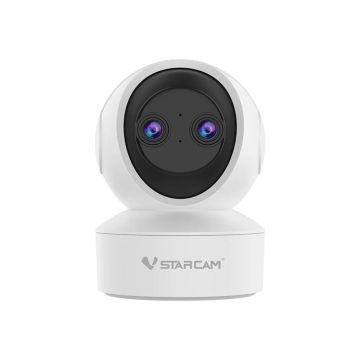 Camera supraveghere IP Vstarcam CS49D, 3 MP, lentila duala 4 mm - 12 mm, IR 5-10 m, Wireless, auto tracking, slot card, microfon si difuzor incorporat