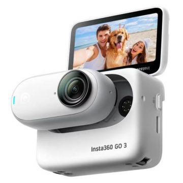 Camera video sport Insta360 GO3, 32GB, Control Vocal, Waterproof IPX8, Editare AI (Alb)