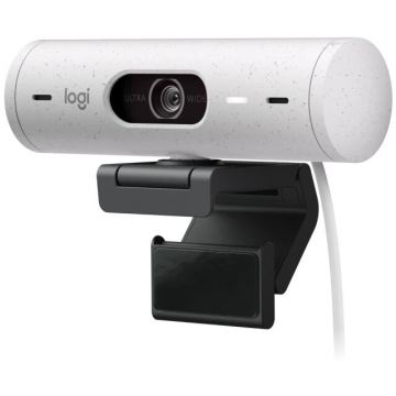 Logitech Camera web Logitech Brio 500, Full HD 1080p, RightLight 4, 90 FoV, USB-C, Privacy - Off White