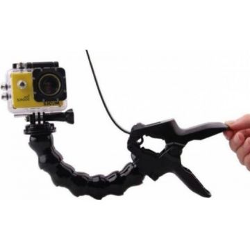 SJCAM Sjcam Alligator Clip, Monopied Articulat Cu Prindere Tip Alligator Clip Si Montura Cu Sina, Compatibil Cu Seriile 4000 / 5000 / M10, Lungime 19cm