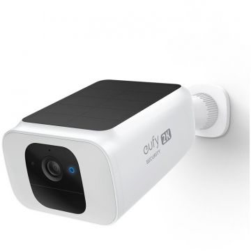 eufy Camera supraveghere eufy SoloCam Spotlight S40, Wireless, Panou Solar, Rezolutie 2K, Reflector LED 600lm, IP67, Alb