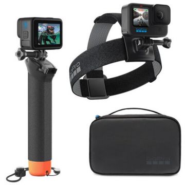 GoPro !Kit accesorii GoPro Adventure Handler, head strap, clip mount, carcasa, Negru