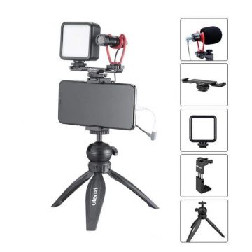 Kit vlog Ulanzi mini trepied MT-03+suport smartphone ST-2S+microfon Sairen VM-Q1+Lampa LED VL49 - 1946