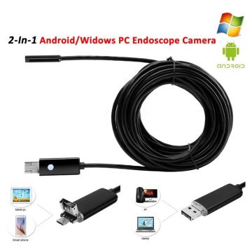 Camera endoscop foto/video, 6xLED, USB/miniUSB, rezolutie 640x480 PIX, 5 m, IP67