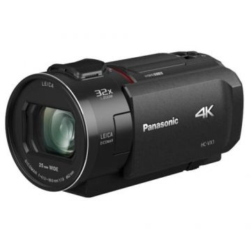 Camera video compacta Panasonic HC-VX1, Senzor MOS BSI 1/2.5, 8.57MP, 4K Ultra HD, 24x Zoom, Wi-Fi (Negru)