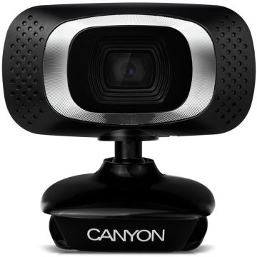 CANYON 720P HD webcam with USB2.0. connector  360° rotary view scope  1.0Mega pixels  Resolution 1280*720  viewing angle 60°  cable length 2.0m  Black  62.2x46.5x57.8mm  0.074kg