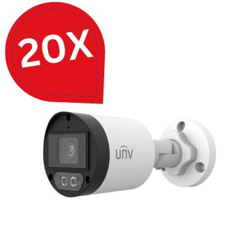 Pachet 20 bucăți Camera de supraveghere 5MP cu microfon lentila 2.8mm WL 40m ColourHunter UNV UAC-B125-AF28M-W