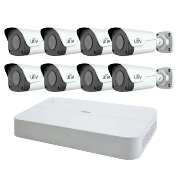 Sistem supraveghere Uniview 8 camere IP 4MP lentilă 2.8mm NVR 4K 8 canale 8MP