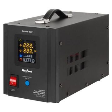 UPS Centrala termica Electrocasnice Electronice cu Sinus Pur 1000VA 700W 12V Rebel RB-4003 UPS Centrala termica Electrocasnice Electronice cu Sinus Pur 1000VA 700W 12V Rebel RB-4003