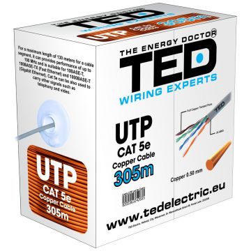 Cablu UTP cat.5e cupru integral rola 305ml TED Wire Expert TED002495