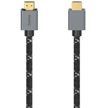 Cablu video Hama HDMI Male - HDMI Male, v2.1, 2 m, Negru