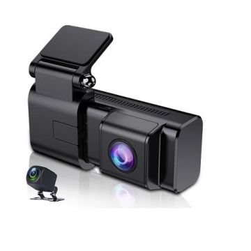 Camera auto DVR iSEN F3, 2K HD, Filmare 120°, GPS, Night Vision, Monitorizare parcare, WiFi, Slot memorie, Camera spate