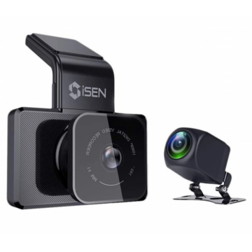 Camera auto DVR iSEN K10, 2K, IPS 3.0 , Filmare 150 , GPS, Night Vision, Monitorizare parcare, WiFi, Slot memorie, Camera spate