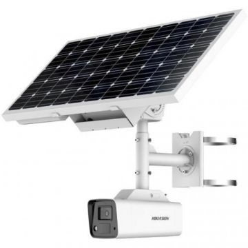 Camera de supraveghere IP Bullet Hikvision 4G cu panou solar DS-2XS2T47G1-LDH4G, 4MP, Lentila 4mm, IR 30m
