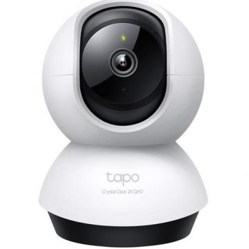 Camera de supraveghere Smart TP-Link Tapo C220 cu Pan/Tilt 360 grade, 2K 4MP QHD, Utilizare Baby Monitor mode, Night Vision, Detectare si notificare Smart persoane si animale, detectare sunete, Two-Way Audio, Alarma sonora si luminoasa, Mod Privacy