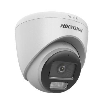 Camera supraveghere exterior ColorVu Hikvision DS-2CE72KF0T-LFS(2.8MM), 3K, Smart Hybrid cu LED alb si IR 40 m, 2.8 mm, microfon