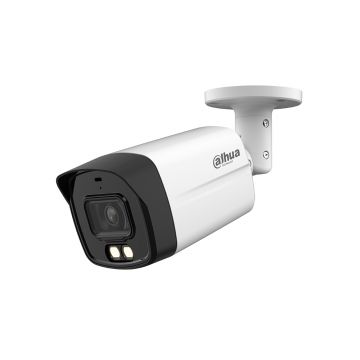 Camera supraveghere exterior cu iluminare duala Dahua HAC-HFW1500TLM-IL-A-0360B-S2, 5 MP, IR/lumina alba 40 m, 3.6 mm, microfon