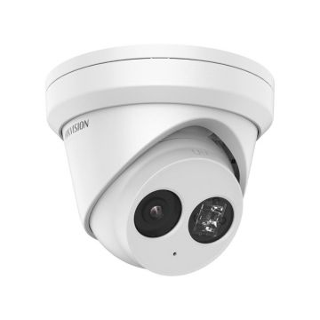 Camera supraveghere IP exterior Dome AcuSense Hikvision DS-2CD2383G2-I28, 8 MP, IR 30 m, 2.8 mm, slot card, PoE