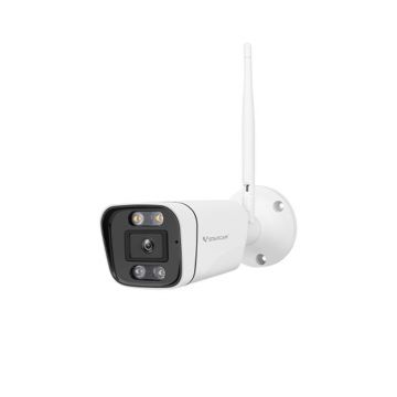 Camera supraveghere IP exterior WiFi Black Light Full-Color HD VStarcam CS58Q-UV, 4 MP, 4 mm, lumina alba 40 m, slot card, microfon si difuzor