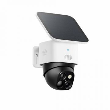 Camera Supraveghere Video Eufy SoloCam S340, Wireless, Panou Solar, Dual Camera, Pan and Tilt, Supraveghere 360, 2.4 GHz Wi-Fi (Alb)