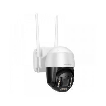 Camera supraveghere rotativa wireless IP WiFi Speed Dome Full Color PTZ VStarcam CS68Q-X5,  4 MP, IR/lumina alba 20 m, microfon si difuzor, slot card, 5x