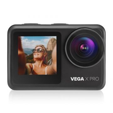 Camera video sport Niceboy VEGA X Pro, WiFi, Display LTPS 2inch + 1.4inch, 4K@60fps, Waterproof, micro SD/SDHC/SDXC, stabilizare video, Slow-Motion, time lapse, Microfon, (Negru)