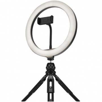 Lampa LED Circulara Trepied Negru