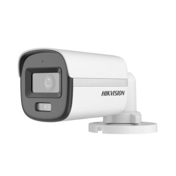 Camera supraveghere exterior Hikvision Mini Bullet ColorVu DS-2CE10DF0T-LFS(2.8MM), 2 MP, IR/lumina alba 20 m, microfon