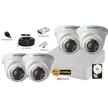 Kit complet supraveghere video 4 camere de interior 2MP FullHD, IR 20M