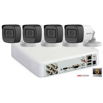 Sistem supraveghere Hikvision 4 camere, 5MP(2K+), IR 20M