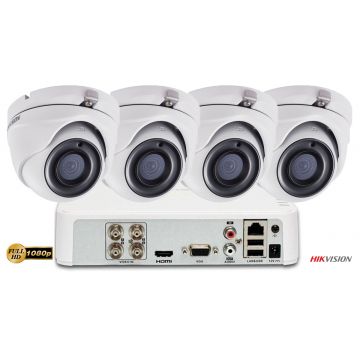 Sistem supraveghere Hikvision 4 camere Ultra Low-Light 2MP Full HD, IR 30M