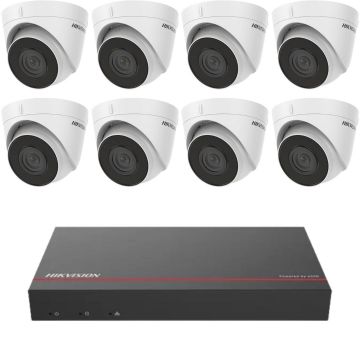 Sistem supraveghere Hikvision 8 camere IP 2MP IR 30M NVR 8 canale PoE SSD 1TB preinstalat