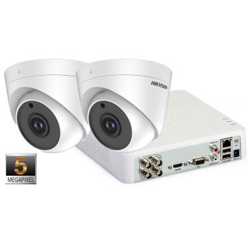 Sistem supraveghere video 2 camere de interior Hikvision 5MP(2K+), IR 20M