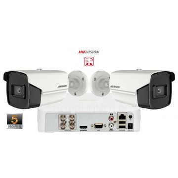 Sistem supraveghere video 2 camere Hikvision 5MP(2K+) Ultra Low-Light, IR 80M