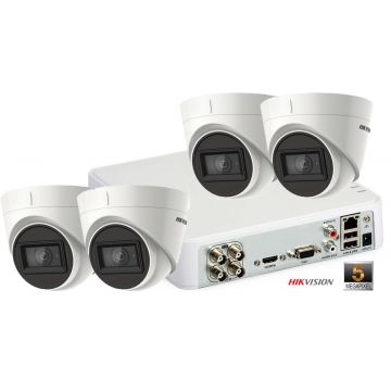Sistem supraveghere video 4 camere de interior Hikvision 5 MP(2K+), IR 40M