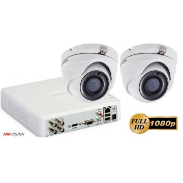 Sistem supraveghere video Hikvision 2 camere de interior Ultra Low Light FullHD 2MP, IR 30M