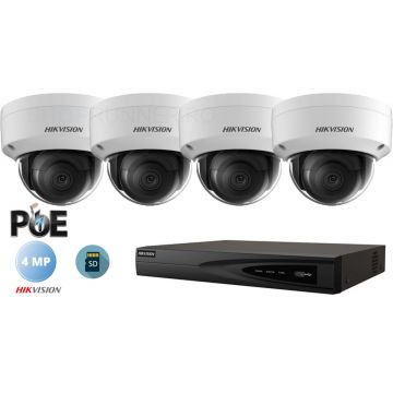 Sistem supraveghere video Hikvision 4 camere de interior 4MP(2K),SD-card,IR 30m