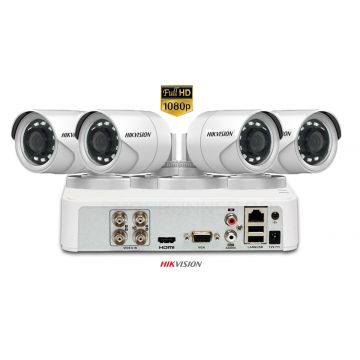 Sistem supraveghere video HIKVISION 4 camere Full HD 1080P,2MP, IR 20M