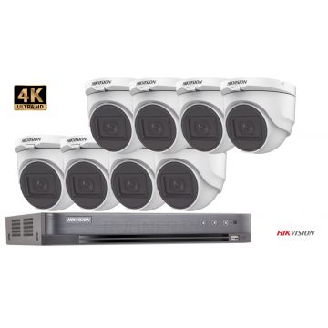 Sistem supraveghere video Hikvision 8 camere de interior 8MP(4K), IR 30m