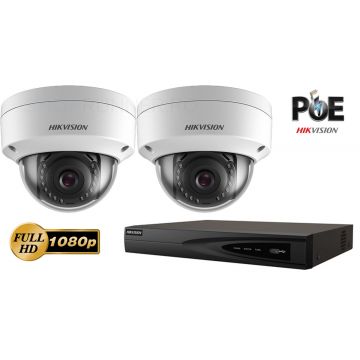 Sistem supraveghere video IP HIKVISION 2 camere de interior,2MP Full HD 1080p,IR 30m