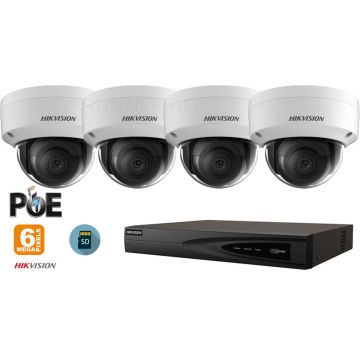 Sistem supraveghere video IP Hikvision 4 camere de interior 6MP(3K),SD-card, IR 30m