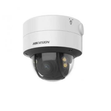 Camera supraveghere IP Dome ColorVu 4 MP 2.8-12 mm Motorizat Lumina alba 40 m PoE Slot Card Microfon Hikvision DS-2CD2747G2T-LZSC