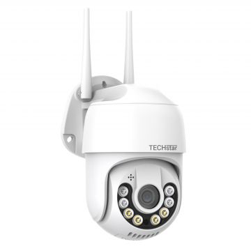 Camera Supraveghere PTZ Techstar® 902C, 3MP, FullHD+, Lumina Infrarosie si LED, Control Vertical + Orizontal, Audio Bidirectional, Detectarea Miscarii, ONVIF, P2P, Cloud, Slot MicroSD, Auto-Tracking