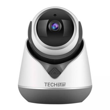 Camera Supraveghere Techstar® CR-19Y, Full HD, Night Vision, Detectare Miscare, MicroSD Card, Conexiune Hotspot Wireless, Port LAN