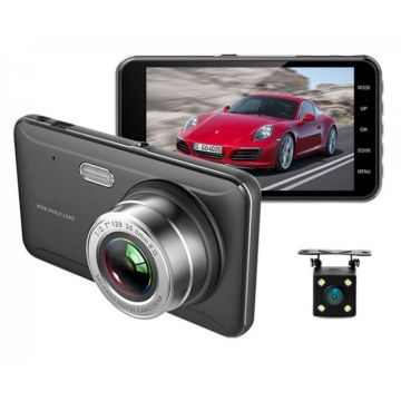 Camera Video Auto DVR Dubla FullHD Techstar® A17 Unghi 170° Display 4