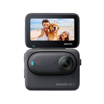 Camera video sport Insta360 GO3, 128GB, Control Vocal, Waterproof IPX8, Editare AI (Negru)