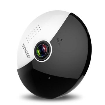 Resigilat Camera Supraveghere Video Techstar® V380 3602T, Full HD 1080P, Wireless, 360°, Detectare Miscare, Microfon, Difuzor