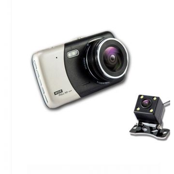 Resigilat Camera Video Auto Dubla Techstar® T810 FullHD Cu Functia WDR si Ecran IPS 4inch