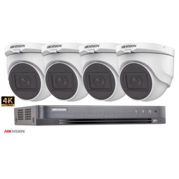 Sistem supraveghere Hikvision 4 camere de interior 8MP(4K), IR 60m