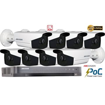 Sistem supraveghere Hikvision 8 camere PoC Ultra Low-Light FullHD, IR 40M